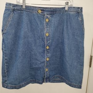 CJ Banks Button Front Denim Skirt